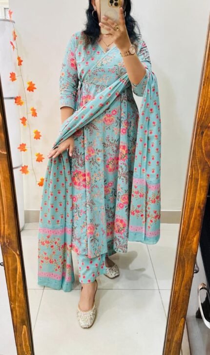 Jaipuri Floral Print Idaho Pattern Suit